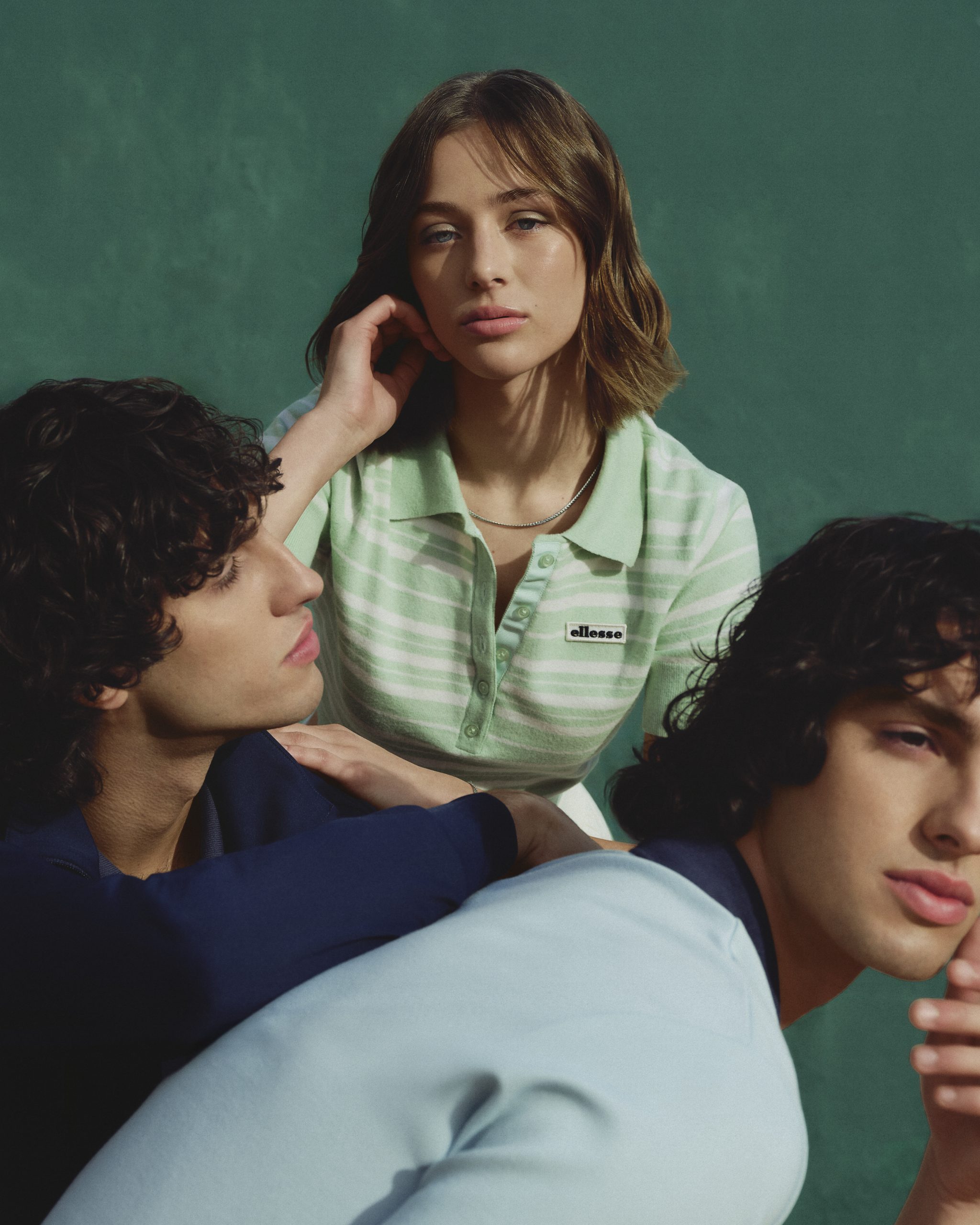 ELLESSE_SS26_CAMPAIGN_SHD23379_VERGO_POLO_LIGHT BLUE_SHB22859_TOSCIANA_TRACK_TOP_NAVY_SGD23338_THE_TENNIS_POLO_GREEN_IMAGE_1